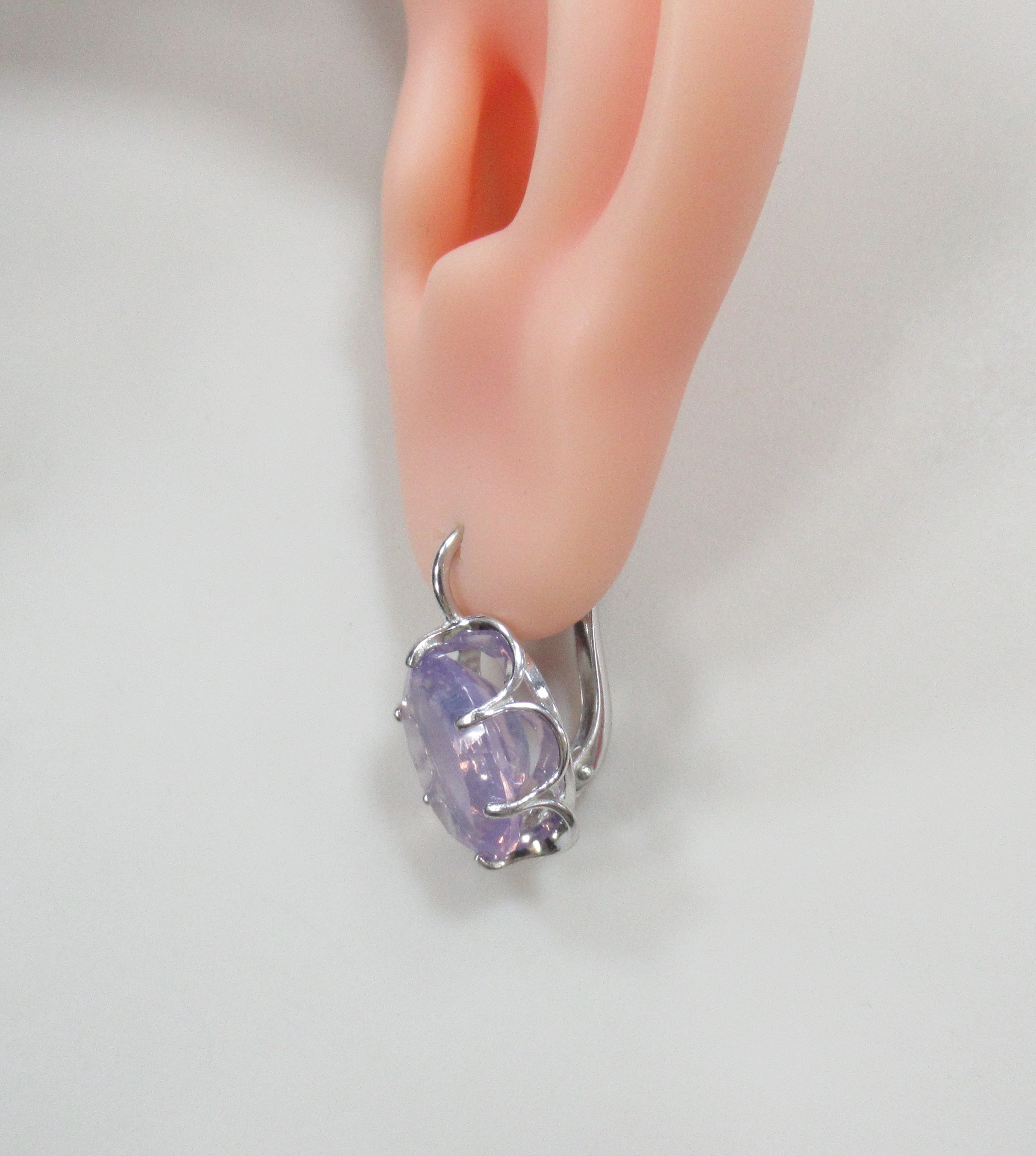 Серебряные серьги с аметистами